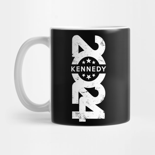 White Vertical Kennedy 2024 logo by RFKMERCH